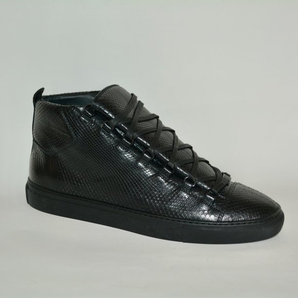NWT BALENCIAGA MENS HITOP PYTHON LEATHER SNEAKERS US 15 EU 48 - Picture 1 of 9